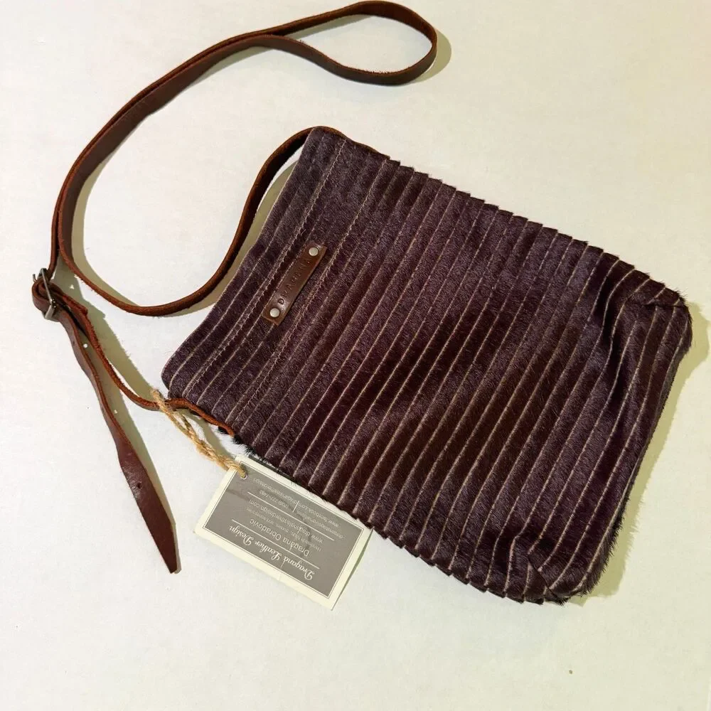 Dragana Obradovic Plum Calf Hair Rows Crossbody
